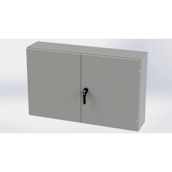 3 Point Latch with Padlock Handle Electrical Enclosures, 30 in H, 10 in D, 48 in W, NEMA 3R, 12, 13